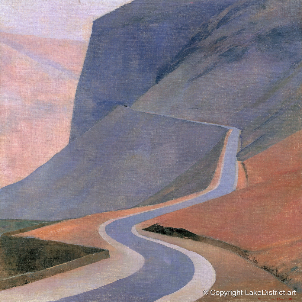 Sweeping Fell Road at Dusk - lake district valley art print and canvas by Alistair Thorne A.I