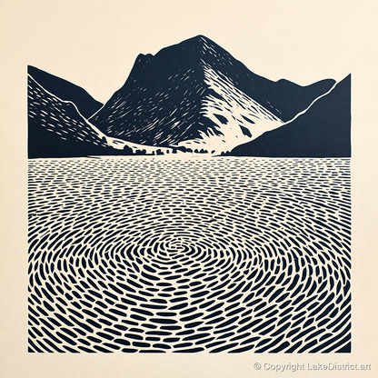 Swirling Water at Buttermere - lake district lake art print and canvas by Reuben Shaw A.I