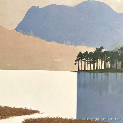 Tarn Hows Pines and Slate Fells - lake district lake art print and canvas by Phillip Marbury A.I