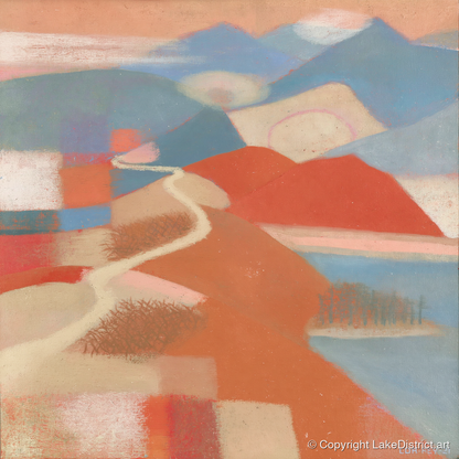 Terracotta Ridge on Cat Bells - lake district fell art print and canvas by Arthur Pendelton A.I