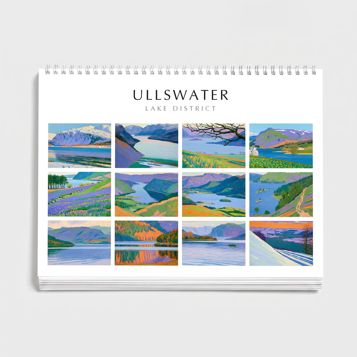 Ullswater 2027 wall calendar cover — all twelve monthly paintings