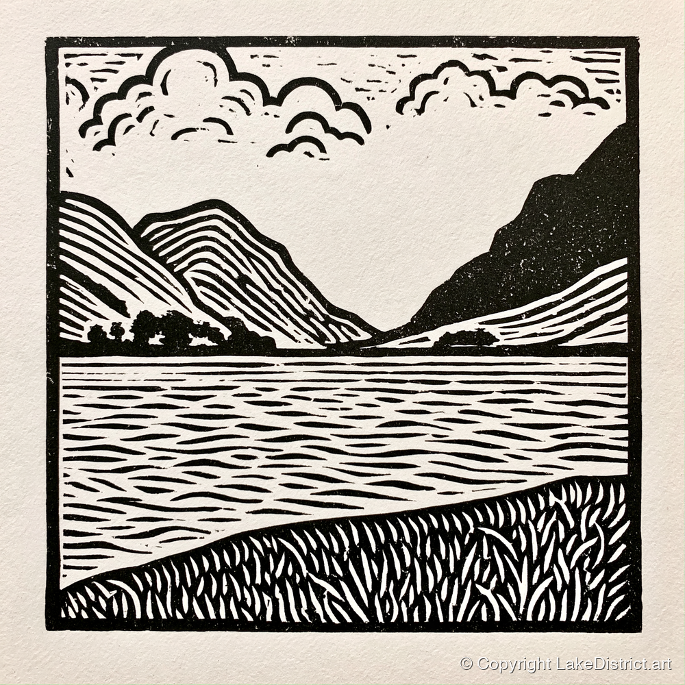 Ullswater in Monochrome - lake district lake art print and canvas by Isaac Denton A.I