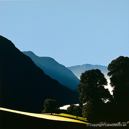 Valley Mist at First Light - lake district sky art print and canvas by Adelaide Calloway A.I
