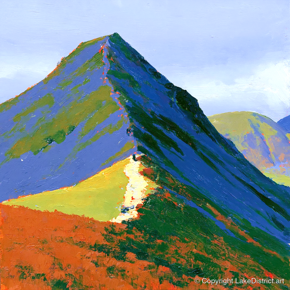 Vibrant Cat Bells Peak - lake district fell art print and canvas by Hugo Beckett A.I