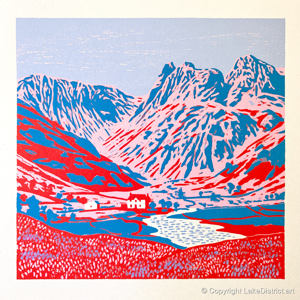 Vibrant Great Langdale Valley - lake district valley art print and canvas by Christopher Seaton A.I