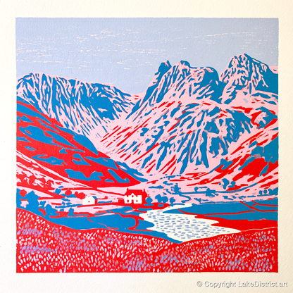 Vibrant Great Langdale Valley - lake district valley art print and canvas by Christopher Seaton A.I