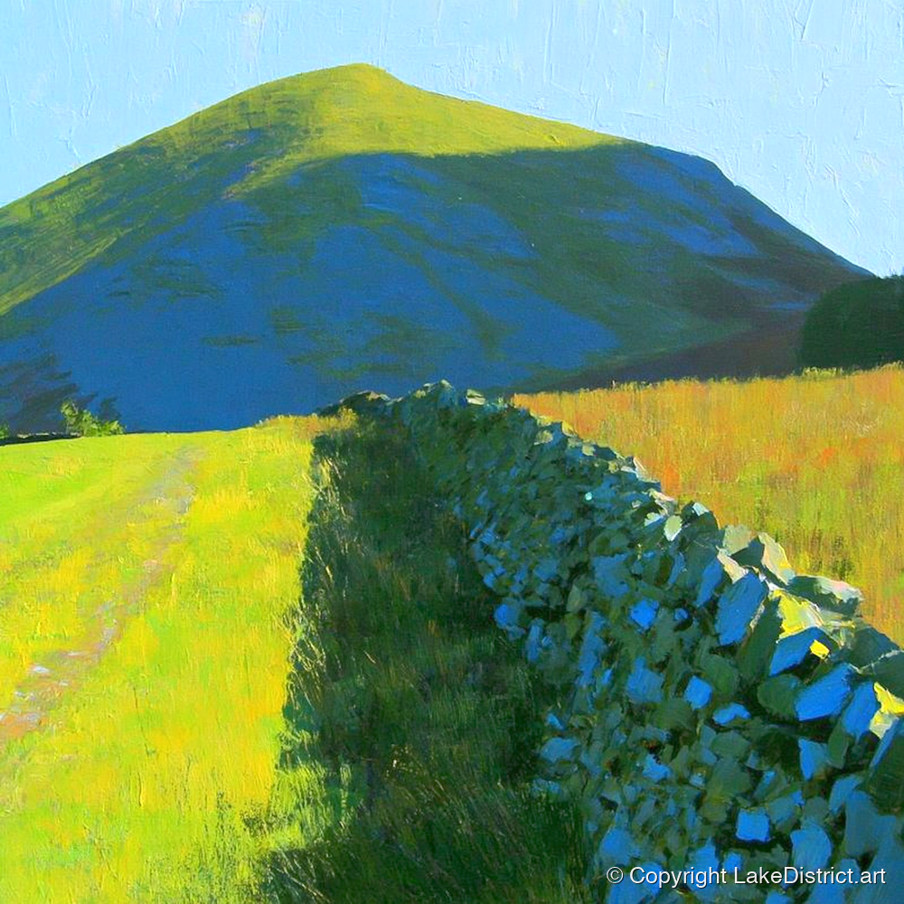 Vibrant Light on Hen Comb - lake district fell art print and canvas by Daphne Morley A.I