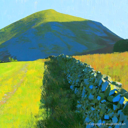 Vibrant Light on Hen Comb - lake district fell art print and canvas by Daphne Morley A.I