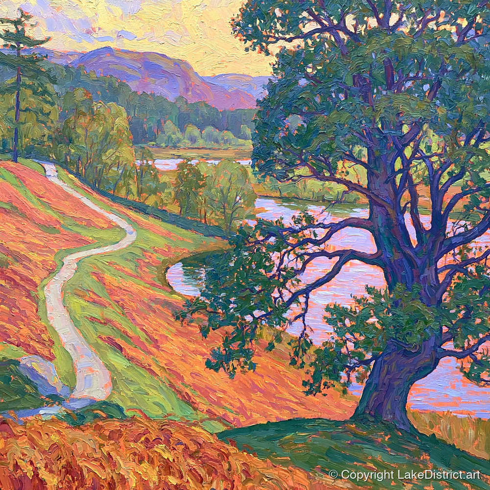 Vibrant Path at Tarn Hows - lake district lake art print and canvas by Celia Harding A.I