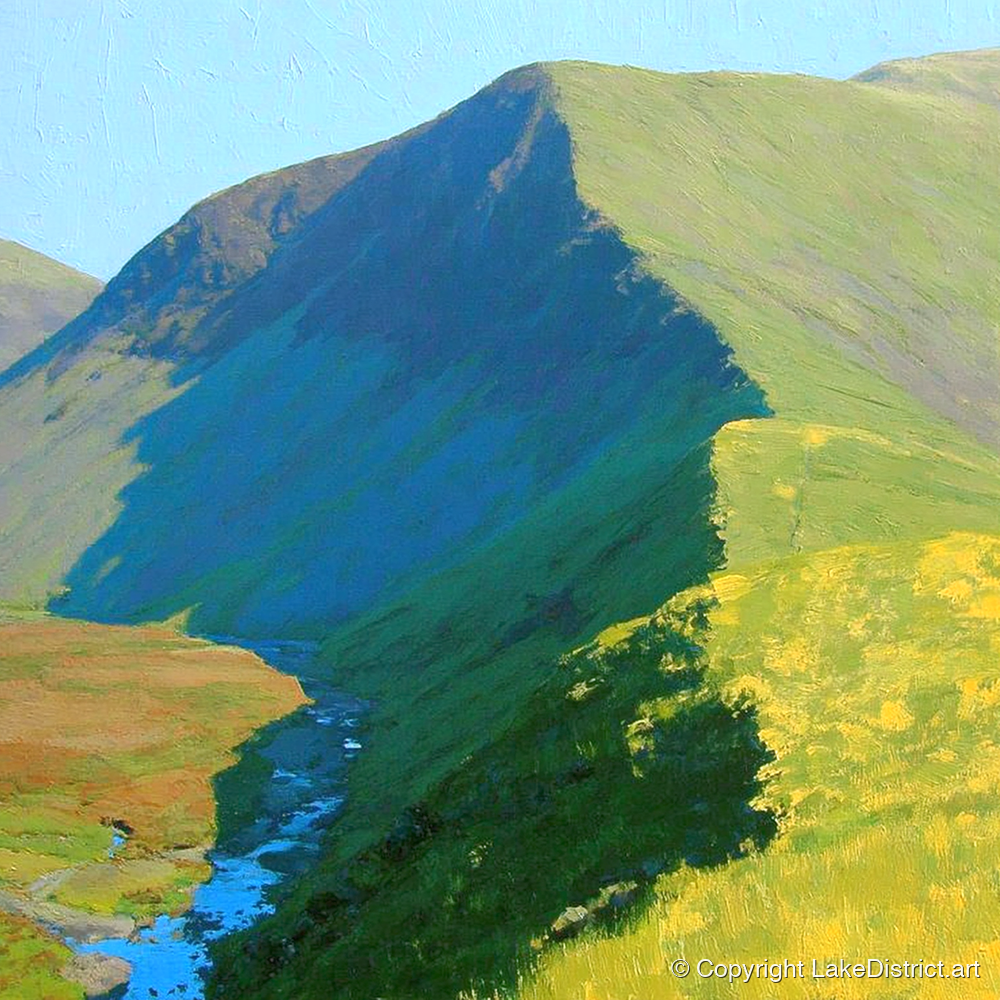 Vivid Light on Froswick Ridge - lake district fell art print and canvas by Daphne Morley A.I