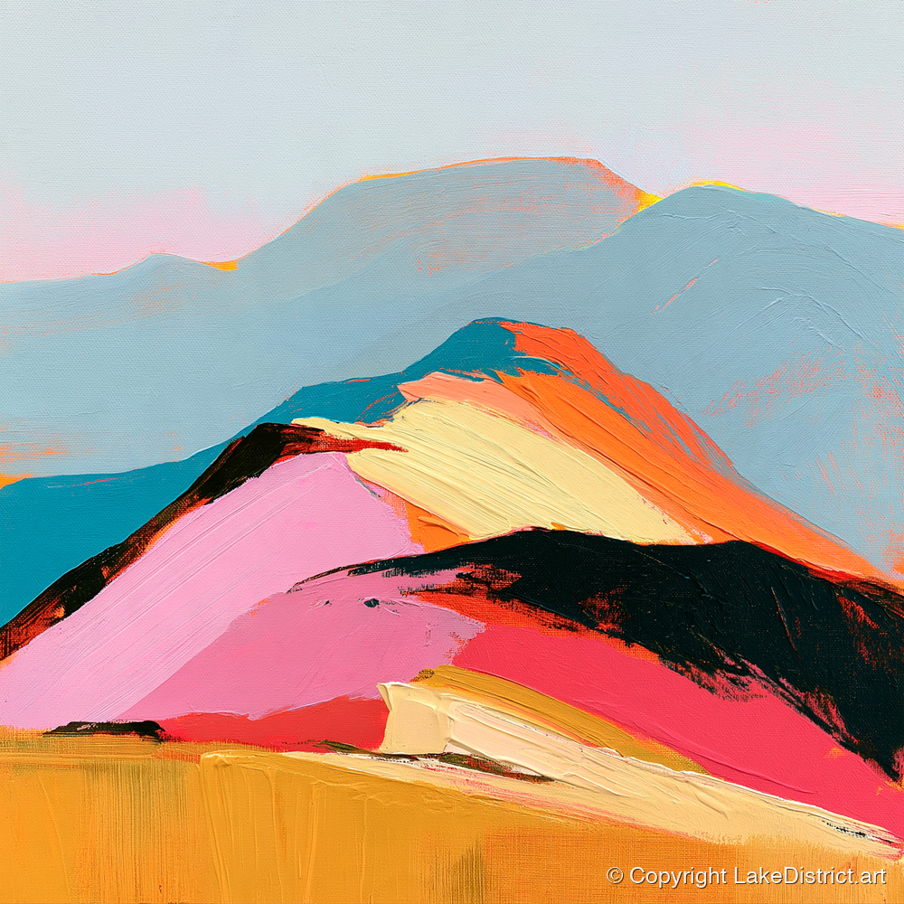 Vivid View From the Summit - lake district fell art print and canvas by Genevieve Moore A.I