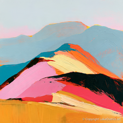 Vivid View From the Summit - lake district fell art print and canvas by Genevieve Moore A.I