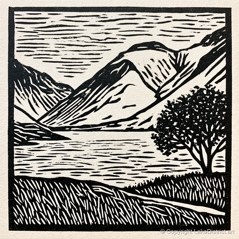 Wasdale in Black and White - lake district valley art print and canvas by Isaac Denton A.I