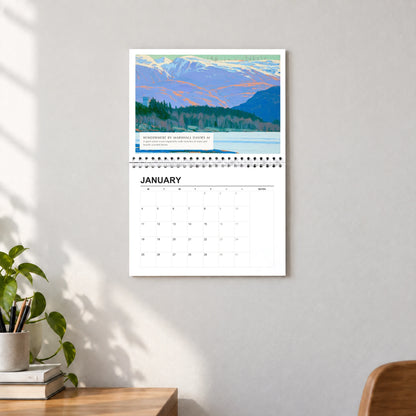 Windermere 2027 wall calendar hanging in a lounge