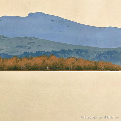 Windermere Autumn Woodland and Slate Fells - lake district lake art print and canvas by Phillip Marbury A.I