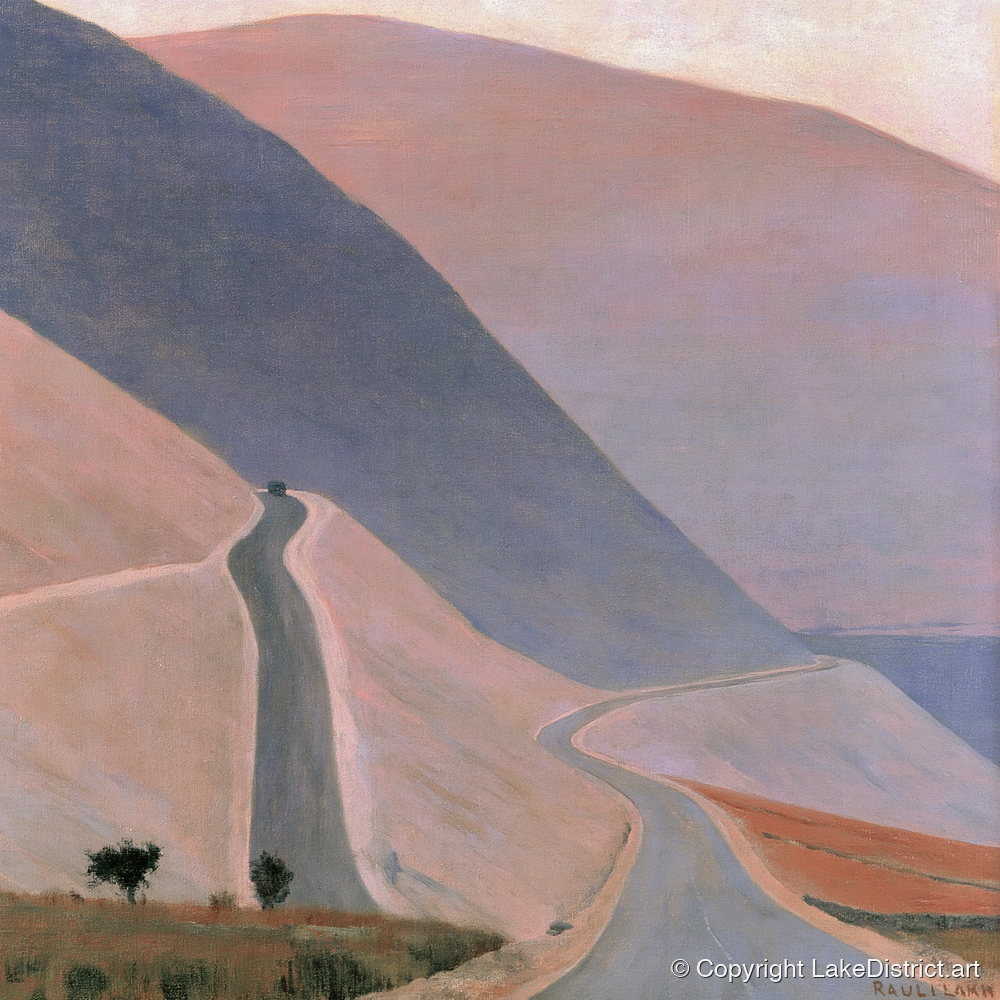 Winding Pass in Pastel Light - lake district valley art print and canvas by Alistair Thorne A.I