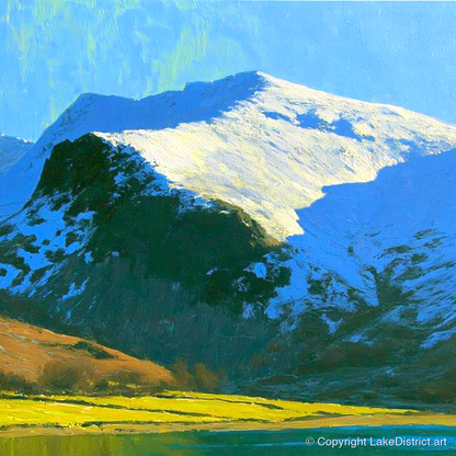 Winter Sunlight on Watson's Dodd - lake district fell art print and canvas by Daphne Morley A.I