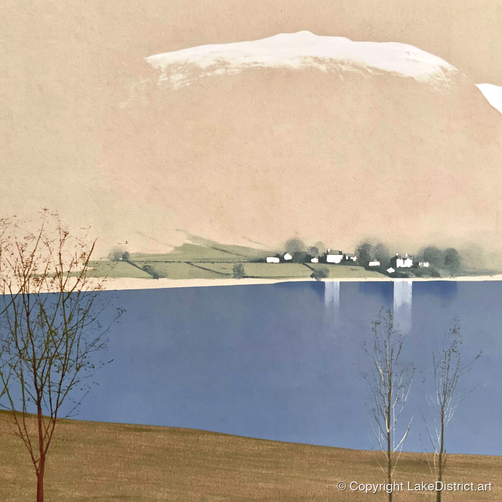Winter Waters at Pooley Bridge - lake district village art print and canvas by Phillip Marbury A.I